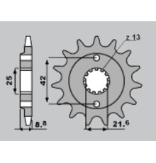 Cht передня зірочка 525 17 kawasaki er5 97-06, kle500 97-07 (jtf512.17)