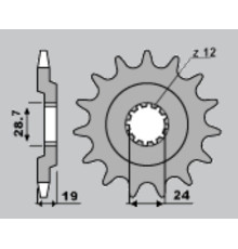 Cht зірочка передня 529 17 529 15 kawasaki zx 10 88-90 (526-17) (ланцюг 532)