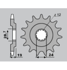 Cht зірочка передня 529 17 529 15 kawasaki zx 10 88-90 (526-17) (ланцюг 532)