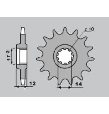 Cht передня зірочка 553 14 gilera 50 91-96 (599-14) (ланцюг.415)