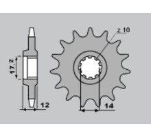 Cht передня зірочка 553 14 gilera 50 91-96 (599-14) (ланцюг.415)