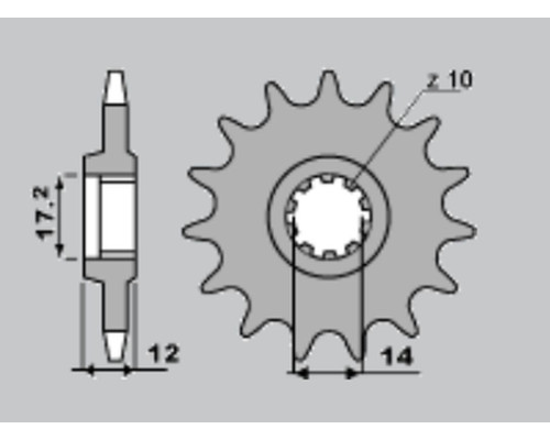 Cht передня зірочка 553 14 gilera 50 91-96 (599-14) (ланцюг.415)