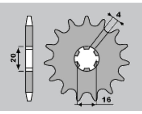 Cht передня зірочка 560 13 kawasaki kx 65/80/85 (560-13) (jtf546.13)
