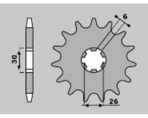Cht передня зірочка 568 17 yamaha xs 650 75-83, xs 500 (568-17) (jtf568.17)