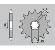 Cht передня зірочка 568 17 yamaha xs 650 75-83, xs 500 (568-17) (jtf568.17)