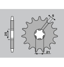 Cht передня зірочка 569 14 (569-14) 569 14 kawasaki kx 250 '87-'98, yamaha yz 250 '77-'98, xv 250`89-15 (jtf569.14) (ланцюг 520)