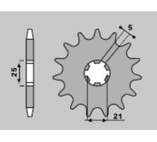 Cht передня зірочка 569 14 (569-14) 569 14 kawasaki kx 250 '87-'98, yamaha yz 250 '77-'98, xv 250`89-15 (jtf569.14) (ланцюг 520)