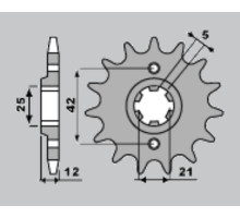 Cht передня зірочка 571 16 yamaha xj 600 84-91 (571-16) (jtf571.16)