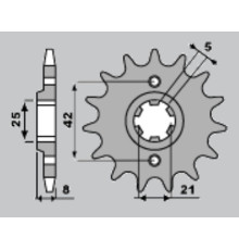 Cht передня зірочка 575 15 (a4250575150) 575 15 yamaha xt 600 '83-'86, tt600, xt550 (jtf575.15) (ланцюг 520) (57515jt)