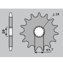 Cht передня зірочка 577 13 yamaha yz 85 '02-'15 (jtf558.13)* (ланцюг 428)