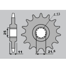 Cht передня зірочка 580 15 yamaha fz6 '04-'10, r6 '99-'14 (530 ланцюг)