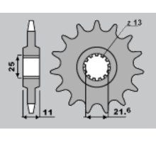 Cht передня зірочка 580 17 (a4250580170) yamaha fz6 '04-'10, r6 '99-'14 (ланцюг 530)