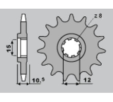 Cht передня зірочка 595 13 aprilia 50 (588-13) (ланцюг.415)