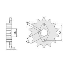 Cht передня зірочка 7003 15 ducati pantah 350 500/650 81-82 (492-15)