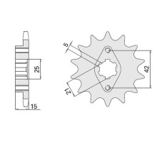 Cht передня зірочка 7003 15 ducati pantah 350 500/650 81-82 (492-15)