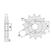 Cht передня зірочка 718 13 husqvarna 125 '89-'94 (jtf718.13) (718-13)