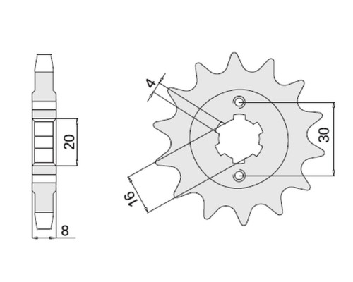 Cht передня зірочка 718 13 husqvarna 125 '89-'94 (jtf718.13) (718-13)