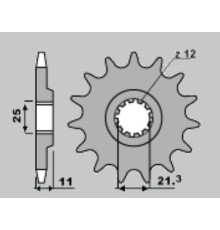 Cht передня зірочка 7287 16 husqvarna 250/300/310/350/360/400/410/450/510/511/530/570/610/630 (a4250824160)