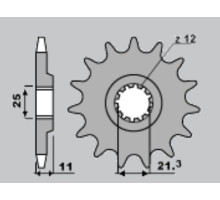 Cht передня зірочка 7287 16 husqvarna 250/300/310/350/360/400/410/450/510/511/530/570/610/630 (a4250824160)