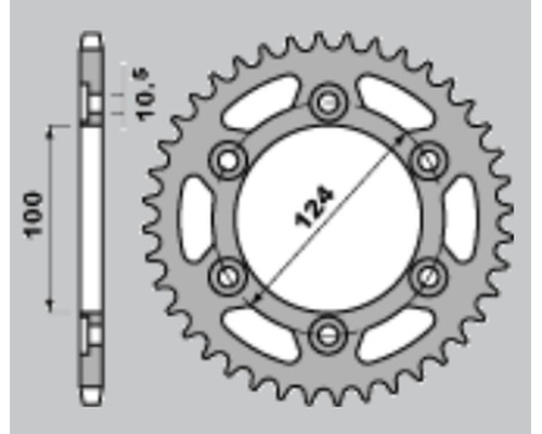 Cht задня зірочка 1027 38 (735-38) ducati monster 750/900`96-02 (jtr735.38)