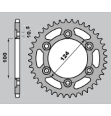 Cht задня зірочка 1027 45 (735-45) ducati monster 696 08-14 (jtr735.45) (ланцюг 520)