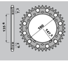 Cht задня зірочка 1507 56 ergal fantic motor 50/80/125/200 '84-'96 enduro trial , beta motor 125 '09, '86-'90 125 trial enduro/trial (1507-56)