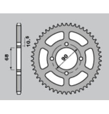 Cht задня зірочка 243 53 honda mtx125r 83-94 (241-53) (jtr241.53)