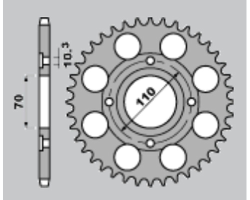 Cht задня зірочка 246 41 honda cb 250n '78-'82 (a4140246410)