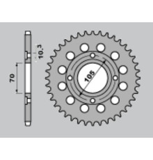 Cht задня зірочка 278 38 honda cb 250 360 400 73-79 (278-38) (jtr278.38)
