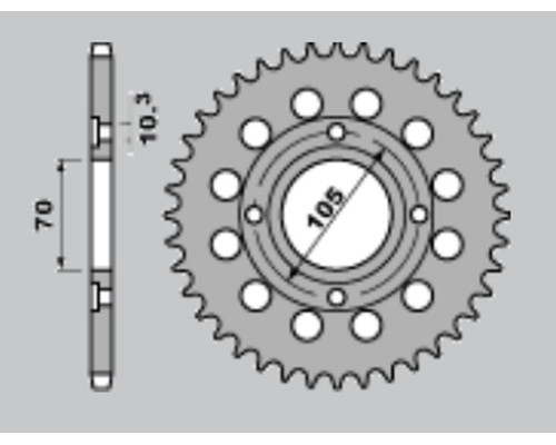 Cht задня зірочка 278 38 honda cb 250 360 400 73-79 (278-38) (jtr278.38)