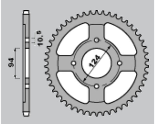 Cht задня зірочка 282 37 honda cb550 f 76-80 (282-37) (jtr282.37)