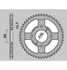 Cht задня зірочка 284 40 honda cb 650 79-81 (284-40) (jtr284.40)
