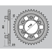 Cht задня зірочка 3555 38 aprilia af1 125 90-93 (a4150019380)