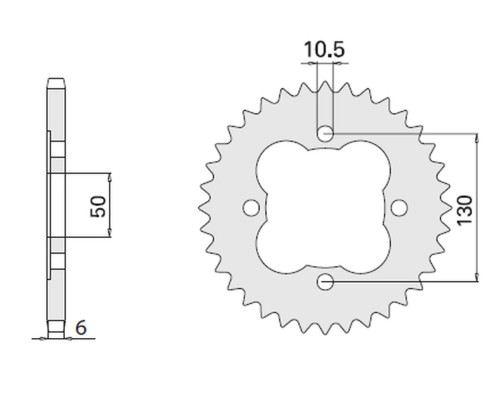 Cht задня зірочка 4303 39 honda trx 250 300400 450 (2113-39) (jtr1350.39) (ланцюг.520)