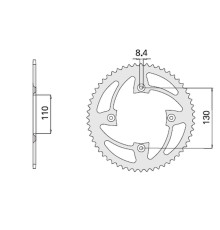 Cht задня зірічка 4306 55 honda cr 80/85 (2064-55) (ланцюг 420)