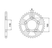 Cht задня зірочка 4329 42 (2026-42) aprilia rs250 репліка 95-05 (ланцюг 520)