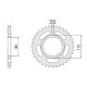 Cht задня зірочка 4350 37 (332-37) honda cb 450s