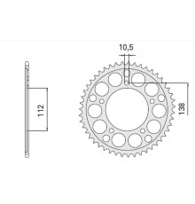 Cht задня зірочка 4448 49 (2097-49) yamaha 600 yzf-r6 (mod.cat.530) '99-'02