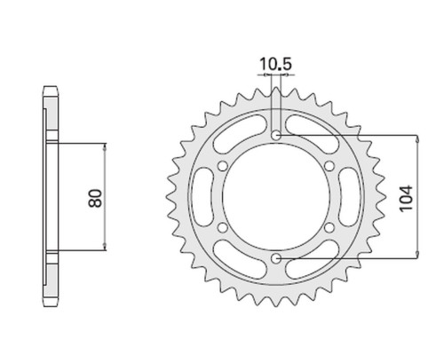 Cht задня зірочка 488 40 kawasaki zx 10r (мод. 530) (488-40k)