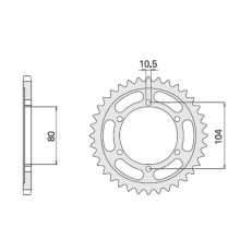 Cht задня зірочка 488 42 (488-42) kawasaki zx 10r (мод. 530)
