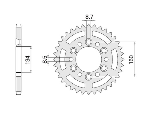 Cht задня зірічка 489 47 (467-47) kawasaki kx/kxf `84-'20 (jtr460.47) (ланцюг 520) (48947jt)
