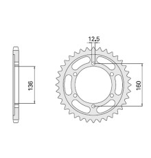 Cht задня зірочка 500 40 kawasaki gpz100 rx 86-88 (506-40) (ланцюг.630) (jtr506.40)