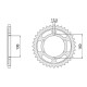 Cht задня зірочка 500 40 kawasaki gpz100 rx 86-88 (506-40) (ланцюг.630) (jtr506.40)