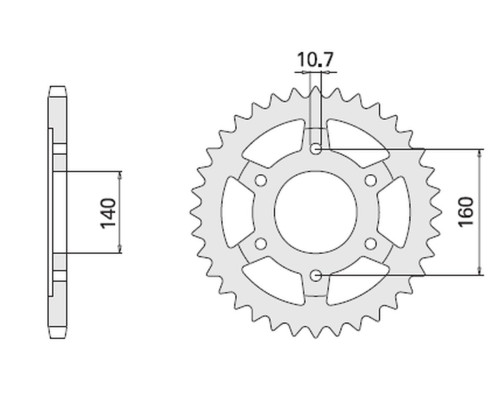 Cht задня зірочка 502 45 (a4150502450) honda xr 350 , kawasaki gpx