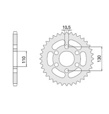 Cht задня зірочка 504 44 kawasaki el 250 88-96 (486-44) (jtf486.44)