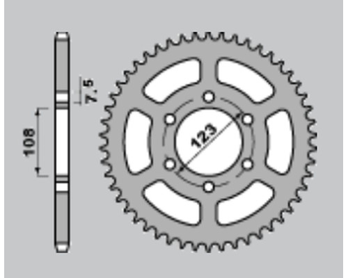 Cht задня зірочка 707 50 cagiva 50 w4 (a4140696500)