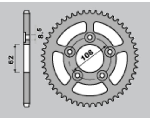Cht задня зірочка 714 41 aprilia rs 125 93-05 (701-41) (jtr701.41)