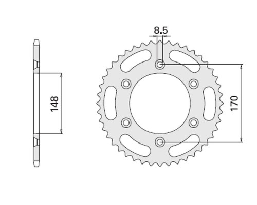 Cht задня зірочка 804 42 (828-42) (jtr828.42) suzuki dr 600/650/800 '88-'95