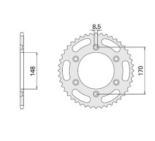 Cht задня зірочка 804 42 (828-42) (jtr828.42) suzuki dr 600/650/800 '88-'95