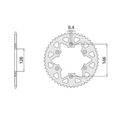 Cht задня зірочка 808 51 алюміній (ergal) 808 51 (80851) чорний suzuki dr/rm/rmz (jtr808.51) (ланцюг.520)